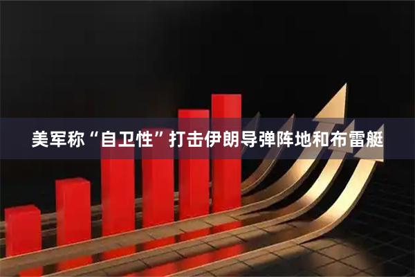 美军称“自卫性”打击伊朗导弹阵地和布雷艇